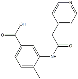 4-methyl-3-[(pyridin-4-ylacetyl)amino]benzoic acid,,结构式