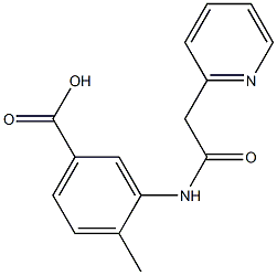 4-methyl-3-[2-(pyridin-2-yl)acetamido]benzoic acid 化学構造式