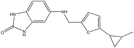 5-({[5-(2-methylcyclopropyl)furan-2-yl]methyl}amino)-2,3-dihydro-1H-1,3-benzodiazol-2-one,,结构式