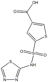 5-(1,3,4-thiadiazol-2-ylsulfamoyl)thiophene-3-carboxylic acid Structure