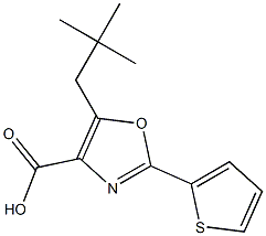 5-(2,2-dimethylpropyl)-2-(thiophen-2-yl)-1,3-oxazole-4-carboxylic acid Structure