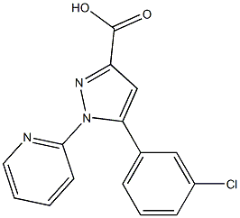 5-(3-chlorophenyl)-1-(pyridin-2-yl)-1H-pyrazole-3-carboxylic acid 化学構造式