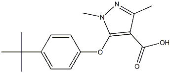 5-(4-tert-butylphenoxy)-1,3-dimethyl-1H-pyrazole-4-carboxylic acid Struktur