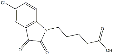 5-(5-chloro-2,3-dioxo-2,3-dihydro-1H-indol-1-yl)pentanoic acid 结构式