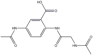 5-(acetylamino)-2-{[(acetylamino)acetyl]amino}benzoic acid Struktur