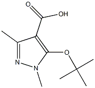 5-(tert-butoxy)-1,3-dimethyl-1H-pyrazole-4-carboxylic acid,,结构式