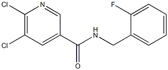 5,6-dichloro-N-[(2-fluorophenyl)methyl]pyridine-3-carboxamide 化学構造式