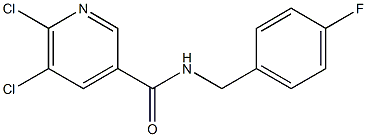 5,6-dichloro-N-[(4-fluorophenyl)methyl]pyridine-3-carboxamide Structure