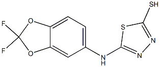 5-[(2,2-difluoro-2H-1,3-benzodioxol-5-yl)amino]-1,3,4-thiadiazole-2-thiol,,结构式
