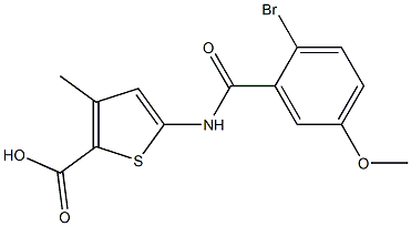 5-[(2-bromo-5-methoxybenzene)amido]-3-methylthiophene-2-carboxylic acid Structure