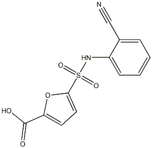 5-[(2-cyanophenyl)sulfamoyl]furan-2-carboxylic acid 结构式