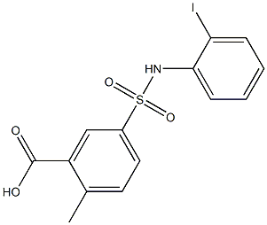 5-[(2-iodophenyl)sulfamoyl]-2-methylbenzoic acid 结构式