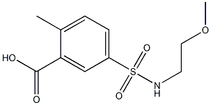 5-[(2-methoxyethyl)sulfamoyl]-2-methylbenzoic acid,784172-04-9,结构式