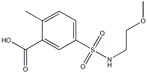 5-[(2-methoxyethyl)sulfamoyl]-2-methylbenzoic acid 化学構造式