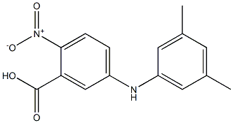 5-[(3,5-dimethylphenyl)amino]-2-nitrobenzoic acid 化学構造式