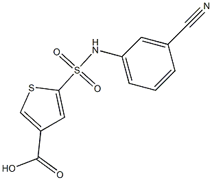 5-[(3-cyanophenyl)sulfamoyl]thiophene-3-carboxylic acid,,结构式