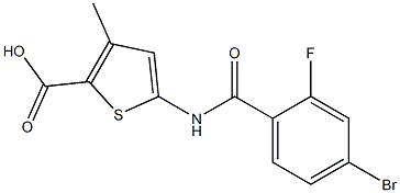 5-[(4-bromo-2-fluorobenzene)amido]-3-methylthiophene-2-carboxylic acid Structure