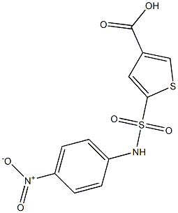 5-[(4-nitrophenyl)sulfamoyl]thiophene-3-carboxylic acid,,结构式