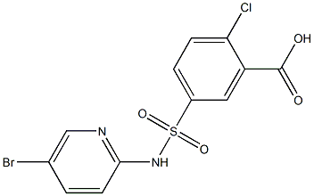 5-[(5-bromopyridin-2-yl)sulfamoyl]-2-chlorobenzoic acid Structure