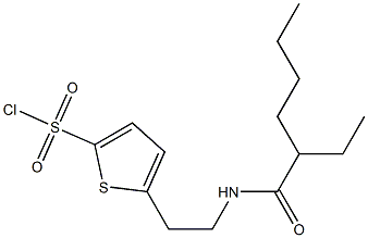 5-[2-(2-ethylhexanamido)ethyl]thiophene-2-sulfonyl chloride 化学構造式