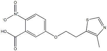 5-[2-(4-methyl-1,3-thiazol-5-yl)ethoxy]-2-nitrobenzoic acid Struktur