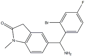 5-[amino(2-bromo-4-fluorophenyl)methyl]-1-methyl-2,3-dihydro-1H-indol-2-one|