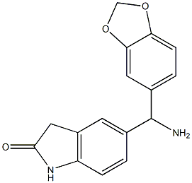 5-[amino(2H-1,3-benzodioxol-5-yl)methyl]-2,3-dihydro-1H-indol-2-one Structure