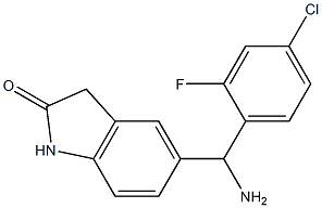 5-[amino(4-chloro-2-fluorophenyl)methyl]-2,3-dihydro-1H-indol-2-one 结构式