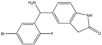 5-[amino(5-bromo-2-fluorophenyl)methyl]-2,3-dihydro-1H-indol-2-one Structure