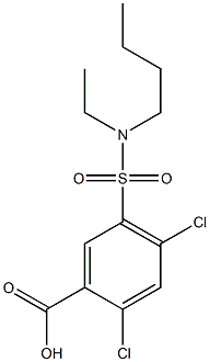 5-[butyl(ethyl)sulfamoyl]-2,4-dichlorobenzoic acid Struktur