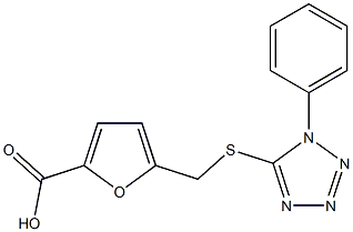 5-{[(1-phenyl-1H-1,2,3,4-tetrazol-5-yl)sulfanyl]methyl}furan-2-carboxylic acid Structure