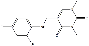 5-{[(2-bromo-4-fluorophenyl)amino]methyl}-1,3-dimethyl-1,2,3,4-tetrahydropyrimidine-2,4-dione