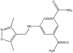 5-{[(3,5-dimethyl-1,2-oxazol-4-yl)methyl]amino}benzene-1,3-dicarboxamide 结构式