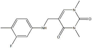 5-{[(3-fluoro-4-methylphenyl)amino]methyl}-1,3-dimethyl-1,2,3,4-tetrahydropyrimidine-2,4-dione