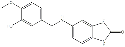 5-{[(3-hydroxy-4-methoxyphenyl)methyl]amino}-2,3-dihydro-1H-1,3-benzodiazol-2-one,,结构式