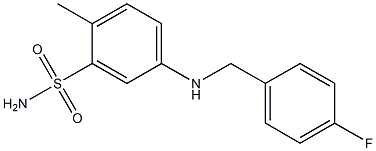 5-{[(4-fluorophenyl)methyl]amino}-2-methylbenzene-1-sulfonamide 化学構造式