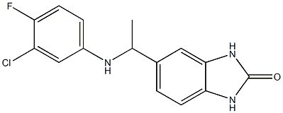 5-{1-[(3-chloro-4-fluorophenyl)amino]ethyl}-2,3-dihydro-1H-1,3-benzodiazol-2-one 结构式
