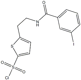  5-{2-[(3-iodophenyl)formamido]ethyl}thiophene-2-sulfonyl chloride