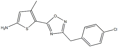 5-{3-[(4-chlorophenyl)methyl]-1,2,4-oxadiazol-5-yl}-4-methylthiophen-2-amine,,结构式