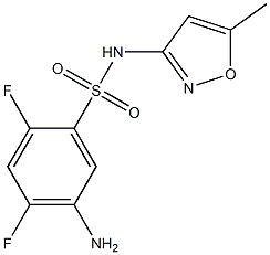 5-amino-2,4-difluoro-N-(5-methyl-1,2-oxazol-3-yl)benzene-1-sulfonamide,,结构式