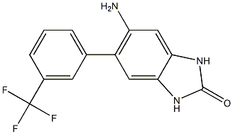 5-amino-6-[3-(trifluoromethyl)phenyl]-1,3-dihydro-2H-benzimidazol-2-one,,结构式