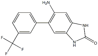 5-amino-6-[3-(trifluoromethyl)phenyl]-1,3-dihydro-2H-benzimidazol-2-one Struktur