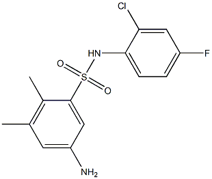 5-amino-N-(2-chloro-4-fluorophenyl)-2,3-dimethylbenzene-1-sulfonamide Struktur