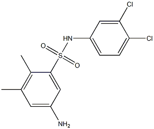5-amino-N-(3,4-dichlorophenyl)-2,3-dimethylbenzene-1-sulfonamide Struktur