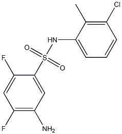 5-amino-N-(3-chloro-2-methylphenyl)-2,4-difluorobenzene-1-sulfonamide,,结构式