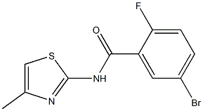 5-bromo-2-fluoro-N-(4-methyl-1,3-thiazol-2-yl)benzamide 化学構造式