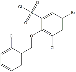 5-bromo-3-chloro-2-[(2-chlorophenyl)methoxy]benzene-1-sulfonyl chloride|