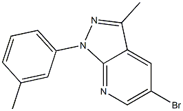 5-bromo-3-methyl-1-(3-methylphenyl)-1H-pyrazolo[3,4-b]pyridine,,结构式