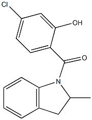 5-chloro-2-[(2-methyl-2,3-dihydro-1H-indol-1-yl)carbonyl]phenol 化学構造式