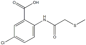 5-chloro-2-[2-(methylsulfanyl)acetamido]benzoic acid,,结构式